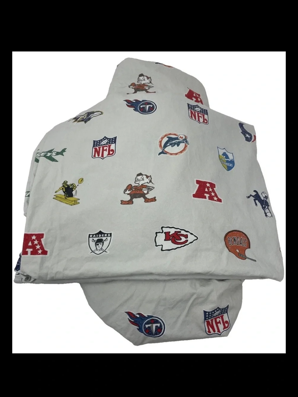 Pottery Barn Teen NFL Football Sheet Set Twin XL Vintage Team Logos PB Teen